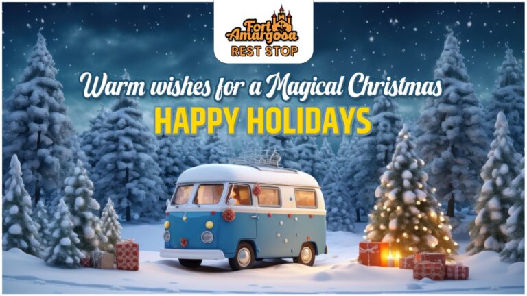 Happy Holidays & Christmas Break at Fort Amargosa — A Warm Pause on Your Winter Journey